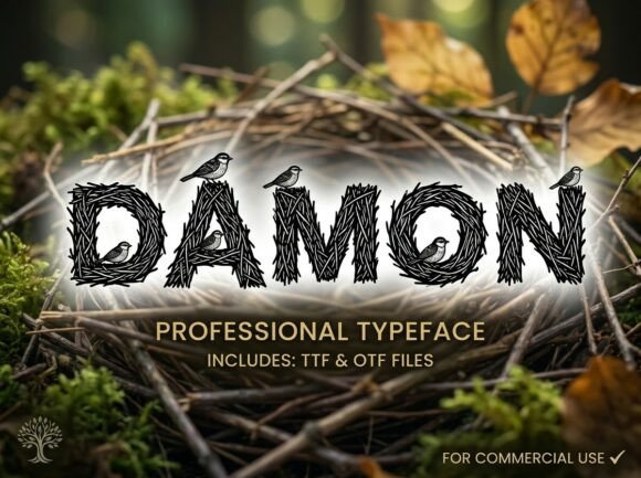 Damon: Build a Natural Sanctuary with a Rustic Typeface